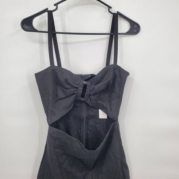 Anemos The Tortoise Cutout Midi Dress in Stretch Linen Women Size Medium NWT - Picture 3 of 13